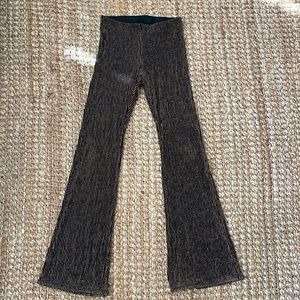 BCBG MAXAZRIA BLACK AND GOLD SHINY SEQUINS HIGH WAISTED STRIPED DISCO PANTS XXS
